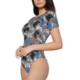 thumbnail image 1 of Uemuo Video Game Pattern Women's One Piece Short Sleeve Swimsuit Rash Guard Surfing Modest Quick-drying Swimsuit Beach Essentials-Large, 1 of 9