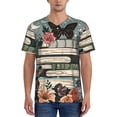 thumbnail image 1 of Uemuo Vintage Art Butterfly Flower Print Mens Polo Shirts Baseball T-shirt Performance Short Sleeve Golf Shirt Moisture Wicking Athletic Casual Collared T-Shirt-XX-Large, 1 of 7