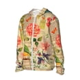 thumbnail image 1 of Uemuo Vintage Bird Pattern Women's Full Zip UPF 50+ Sun Protection Hoodie Jacket Long Sleeve Sun Shirt Hiking Outdoor Performance with Pockets-, 1 of 9