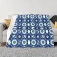 thumbnail image 1 of Uemuo Vintage Blue Printed Throw Blanket for Couch, Fluffy Fuzzy Blankets for Bed, Sofa, Cozy Flannel Faux Fur Blanket-, 1 of 6