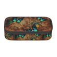 thumbnail image 1 of Uemuo Vintage Butterfly Green Printed Large Pencil Case, Big Capacity Pencil Pouch Stationery Pen Bag, Storage High Capacity Bag Pouch Holder Box Organizer, Marker Pen Case, 1 of 1