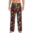 thumbnail image 1 of Uemuo Vintage Card Pattern Men's Wide Leg Palazzo Lounge Pants with Pockets Light Weight Loose Comfy Casual Pajama Pants-XX-Large, 1 of 9