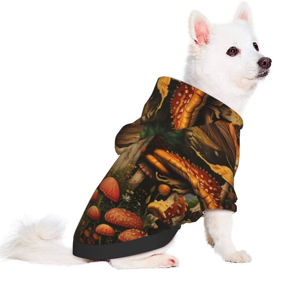 Uemuo Vintage Cloud Mushroom for Winter Dog Hoodie Sweatshirts with Pockets Warm Dog Clothes for Small Dogs Chihuahua-X-Small