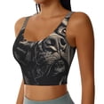 thumbnail image 1 of Uemuo Vintage Dog Illustration Pattern Women's Sports Bra - High Impact Support, Breathable, and Comfortable Athletic Bra for Running, Yoga, and Workouts, 1 of 9