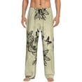thumbnail image 1 of Uemuo Vintage Floral Pattern Men's Wide Leg Palazzo Lounge Pants with Pockets Light Weight Loose Comfy Casual Pajama Pants-Small, 1 of 9