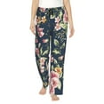thumbnail image 1 of Uemuo Vintage Floral Pattern Women's Wide Leg Palazzo Lounge Pants with Pockets Light Weight Loose Comfy Casual Pajama Pants-, 1 of 9