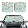 thumbnail image 1 of Uemuo Vintage Floral Printed 2 PCS Car Windshield Sun Shade, Auto Sun Heat and UV Rays Blocker, Foldable Automotive Front Window Sunshade Protector, 1 of 7