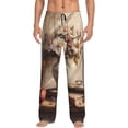 thumbnail image 1 of Uemuo Vintage Floral Vase With Books Pattern Men's Wide Leg Palazzo Lounge Pants with Pockets Light Weight Loose Comfy Casual Pajama Pants-XX-Large, 1 of 9
