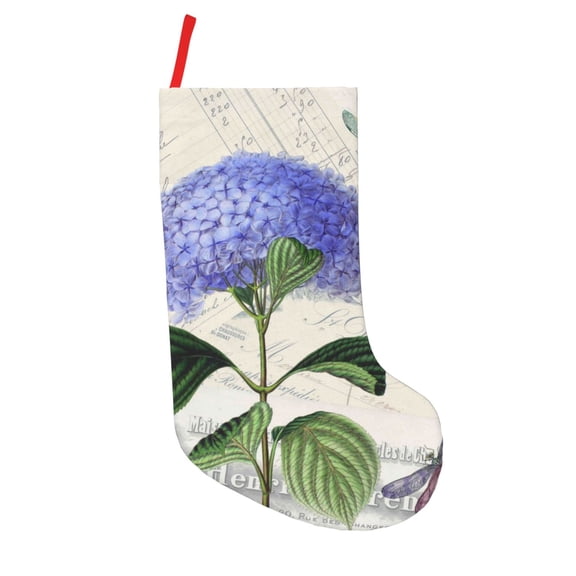 Uemuo Vintage Flower Print Christmas Stockings, 18inch Xmas Hanging Stocking Decorations for Christmas Party Family Decor