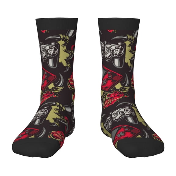 Uemuo Vintage Gaming Printed Kids Boys Socks Seamless Crew Socks Crazy Funny Athletic Sport Socks for Children