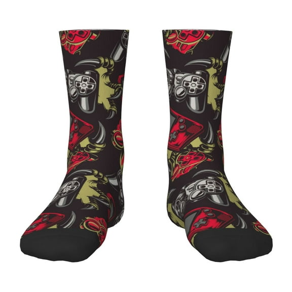 Uemuo Vintage Gaming Printed Kids Boys Socks Seamless Crew Socks Crazy Funny Athletic Sport Socks for Children