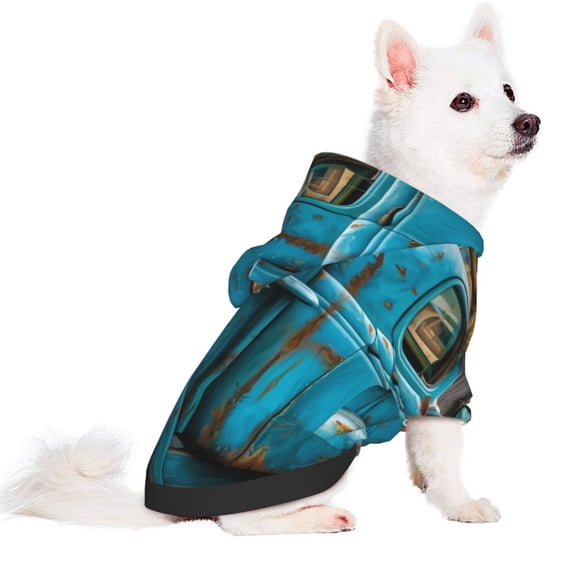 Uemuo Vintage Pickup Sunflower Dog for Winter Dog Hoodie Sweatshirts with Pockets Warm Dog Clothes for Small Dogs Chihuahua-X-Small