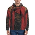 thumbnail image 1 of Uemuo Vintage Rose Scepter Skull Pattern Men's Hoodie - Casual Pullover Hoodie with Kangaroo Pocket, Stylish Hooded Sweatshirt for Everyday Wear-Large, 1 of 7
