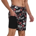 thumbnail image 1 of Uemuo Vintage Skull Casino Pattern Mens Swim Trunks Quick Dry Board Shorts with Mesh Lining, Stretch Beach Shorts Quick Dry No-Chafing Board Shorts-XX-Large, 1 of 9