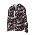 thumbnail image 1 of Uemuo Vintage Skull Casino Pattern Women's Full Zip UPF 50+ Sun Protection Hoodie Jacket Long Sleeve Sun Shirt Hiking Outdoor Performance with Pockets-Large, 1 of 9