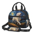 thumbnail image 1 of Uemuo Vintage Starry Sky Labrador Printed Lunch Bag Lunch Box Reusable Insulated Lunch Tote Bag, Leakproof Thermal Cooler Sack Food Handbags Case High Capacity, 1 of 5
