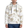thumbnail image 1 of Uemuo Vintage Stylized White Color Pattern Men's Hoodie - Casual Pullover Hoodie with Kangaroo Pocket, Stylish Hooded Sweatshirt for Everyday Wear-Small, 1 of 7