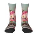 thumbnail image 1 of Uemuo Vintage Typewriter Floral Pattern Women's Crew Socks, Soft Durable Breathable Moisture-Wicking with Odor Control Cotton socks, 1 of 9