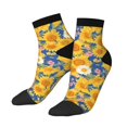 thumbnail image 1 of Uemuo Vintage White Yellow Sunflower Printed Crew Socks, Moisture-Wicking Socks, Athletic Socks for Men Breathable Cushion Socks Casual Sport Socks for Running Traveling, 1 of 6