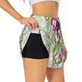 thumbnail image 1 of Uemuo Vintage Wood Background with Floral Pattern Women's Athletic Shorts High Waisted Running Shorts with Liner Pockets Gym Elastic Workout Shorts-, 1 of 9