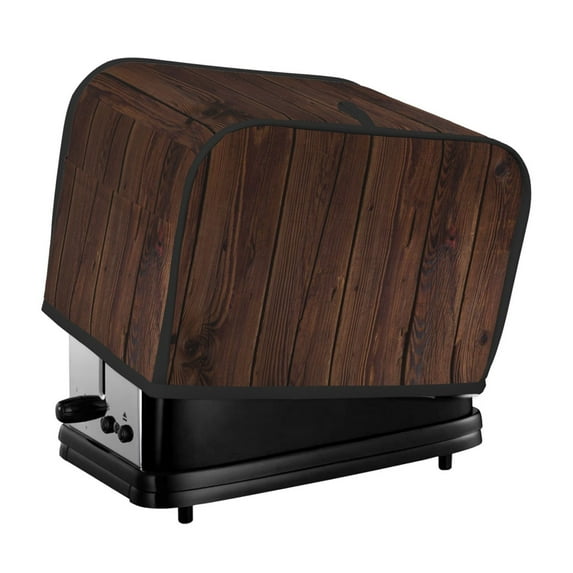 Uemuo Vintage Wood Print Toaster Cover 2 Slice, Small Kitchen Appliance Covers, Toaster Oven Cover with Loop, Bread Machine Cover Dust Cover Protection