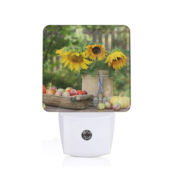 Uemuo Vintage Wooden Bucket Night Light, Night Lights Plug into Wall, Dusk to Dawn Sensor Warm White Led Night Light 0.5W-US