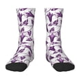thumbnail image 1 of Uemuo Violets Flowers Printed Kids Boys Socks Seamless Crew Socks Crazy Funny Athletic Sport Socks for Children, 1 of 6
