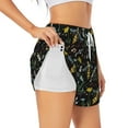 thumbnail image 1 of Uemuo Wasp and Florals Pattern Women's Athletic Shorts High Waisted Running Shorts with Liner Pockets Gym Elastic Workout Shorts-Medium, 1 of 9
