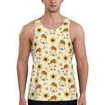 thumbnail image 1 of Uemuo Watercolor Bee Honey Honeycomb Bee Pattern Men's Muscle Shirts Sleeveless Dry Fit Gym Workout Tank Top Lightweight Sports Tank Top Beach Tank Top, Loose-fit Sleeveless Shirt-, 1 of 7