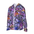 thumbnail image 1 of Uemuo Watercolor Butterflies Pattern Women's Full Zip UPF 50+ Sun Protection Hoodie Jacket Long Sleeve Sun Shirt Hiking Outdoor Performance with Pockets-Small, 1 of 9