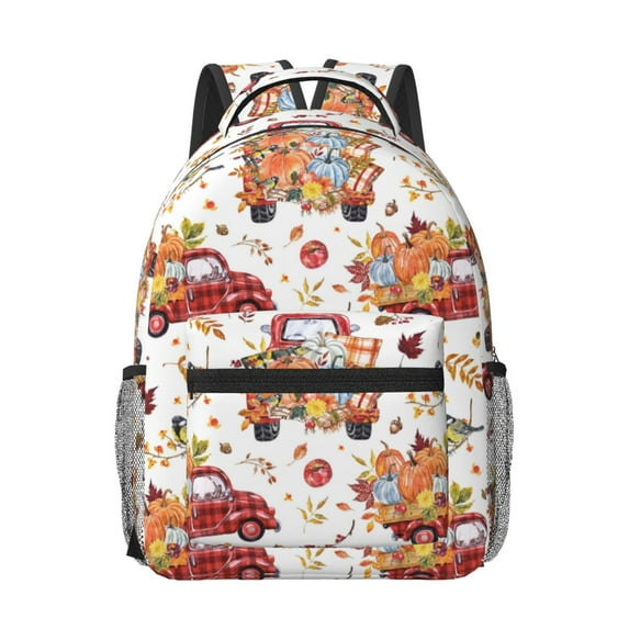 Uemuo Watercolor Fall Printed Student Durable Water-resistant Backpack,Travel Backpack,Outdoor Activities Backpack, Laptop Backpack, Multi-compartment Backpack