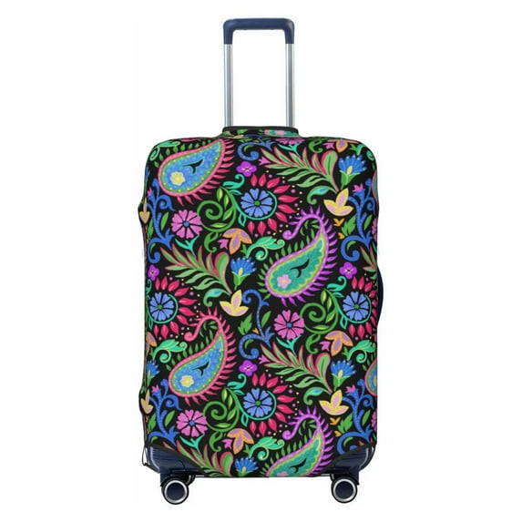 Uemuo Watercolor Floral Paisley Printed Washable Luggage Cover - Fashion Suitcase Protector Fits 18-32 Inch Luggage -X-Large