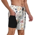 thumbnail image 1 of Uemuo Watercolor Floral Pattern Mens Swim Trunks Quick Dry Board Shorts with Mesh Lining, Stretch Beach Shorts Quick Dry No-Chafing Board Shorts-, 1 of 9