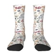 thumbnail image 1 of Uemuo Watercolor Floral Pattern Women's Crew Socks, Soft Durable Breathable Moisture-Wicking with Odor Control Cotton socks, 1 of 9