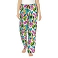 thumbnail image 1 of Uemuo Watercolor Flowers Pattern Women's Wide Leg Palazzo Lounge Pants with Pockets Light Weight Loose Comfy Casual Pajama Pants-X-Large, 1 of 9