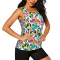 thumbnail image 1 of Uemuo Watercolor Flowers Pattern Workout Tank Tops for Women Breathable Moisture-wicking tank top Sleeveless Running Loose Fit Yoga Tops Active Shirts Sports Gym Exercise, 1 of 9