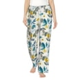 thumbnail image 1 of Uemuo Watercolor Leaves Pattern Women's Wide Leg Palazzo Lounge Pants with Pockets Light Weight Loose Comfy Casual Pajama Pants-Medium, 1 of 9