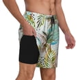 thumbnail image 1 of Uemuo Watercolor Palm Tree Pattern Mens Swim Trunks Quick Dry Board Shorts with Mesh Lining, Stretch Beach Shorts Quick Dry No-Chafing Board Shorts-Small, 1 of 9