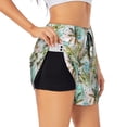 thumbnail image 1 of Uemuo Watercolor Palm Tree Pattern Women's Athletic Shorts High Waisted Running Shorts with Liner Pockets Gym Elastic Workout Shorts-Small, 1 of 9