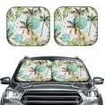 thumbnail image 1 of Uemuo Watercolor Palm Tree Printed 2 PCS Car Windshield Sun Shade, Auto Sun Heat and UV Rays Blocker, Foldable Automotive Front Window Sunshade Protector, 1 of 7