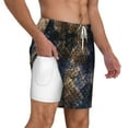 thumbnail image 1 of Uemuo Watercolor Snake Skin Pattern Mens Swim Trunks Quick Dry Board Shorts with Mesh Lining, Stretch Beach Shorts Quick Dry No-Chafing Board Shorts-X-Large, 1 of 9