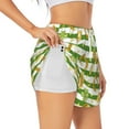 thumbnail image 1 of Uemuo Watercolor St Patrick Day Pattern Women's Athletic Shorts High Waisted Running Shorts with Liner Pockets Gym Elastic Workout Shorts-X-Large, 1 of 9