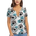 thumbnail image 1 of Uemuo Watercolor Sunflower Drawing Women's Deep V-Neck Low Cut Tops - Casual Loose Fit with Stainless Steel Loop, Soft, Breathable, Perfect for Office, Travel, and Daily Wear-XX-Large, 1 of 5