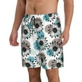 thumbnail image 1 of Uemuo Watercolor Sunflower Pattern Men's Swim Trunks Hawaiian Beach Bathing Suit Swimsuits Beach Quick-Dry Shorts with Pockets-Medium, 1 of 9