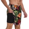 thumbnail image 1 of Uemuo Watercolor Tropical Flowers Pattern Mens Swim Trunks Quick Dry Board Shorts with Mesh Lining, Stretch Beach Shorts Quick Dry No-Chafing Board Shorts-Small, 1 of 1