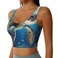 thumbnail image 1 of Uemuo Watercolor Turtle Pattern Women's Sports Bra - High Impact Support, Breathable, and Comfortable Athletic Bra for Running, Yoga, and Workouts, 1 of 9