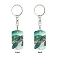 thumbnail image 1 of Uemuo Watercolor Turtle1 Pattern Rectangular Metal Keychain - Durable, Stylish, and Personalized Key Ring for Men and Women,Engraved Keychain,Gift Slim Sturdy Keychain, 1 of 7