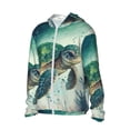 thumbnail image 1 of Uemuo Watercolor Turtle1 Pattern Women's Full Zip UPF 50+ Sun Protection Hoodie Jacket Long Sleeve Sun Shirt Hiking Outdoor Performance with Pockets-Large, 1 of 9