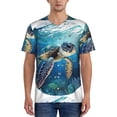 thumbnail image 1 of Uemuo Watercolor Turtle4 Print Mens Polo Shirts Baseball T-shirt Performance Short Sleeve Golf Shirt Moisture Wicking Athletic Casual Collared T-Shirt-Medium, 1 of 7
