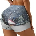 thumbnail image 1 of Uemuo Watercolor Winter Landscape For Christmas Pattern Women Workout Impact Shorts Scrunch Butt Lifting Gym Shorts Seamless Booty Biker Shorts-Small, 1 of 8